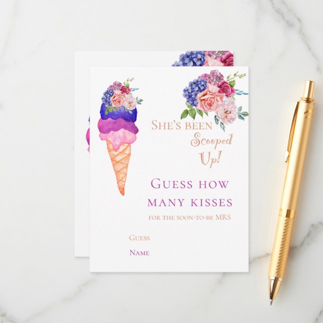 Cartão De Informações Brincadeira de Adivinhação Divertida de Sorvete Ch (Frente/Verso In Situ)