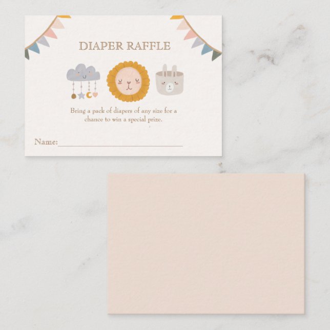 Cartão De Informações Brinquedos de Fralda de Bebê com Cobra Aquarela (Frente/Verso)