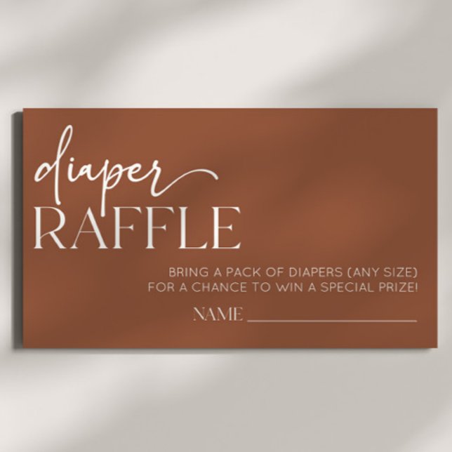 Cartão De Informações Brown Boho Bohemian Fralda Raffle (Criador carregado)