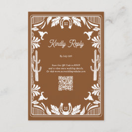 Cartão De Informações Brown do Casamento Russo do Cowboy do País Ocident