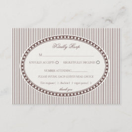 Cartão De Informações Brown Mocha Striped Harlequin Pattern Wedding RSVP