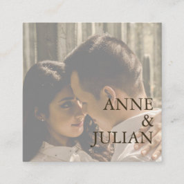 Cartão De Informações Brown Scannable QR Code Wedding Enclosure Card