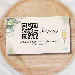 Cartão De Informações Brunch y Bubbly Glass of Champange Bridal Shower