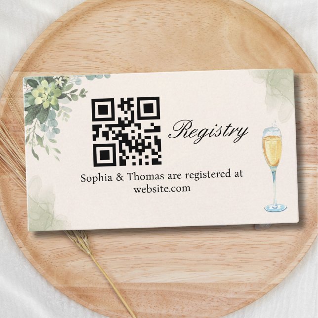 Cartão De Informações Brunch y Bubbly Glass of Champange Bridal Shower (Criador carregado)