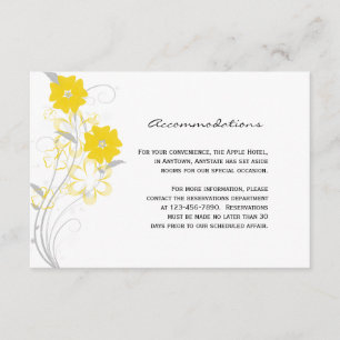 Cartão De Informações Budding Romance in Yellow Wedding Insert