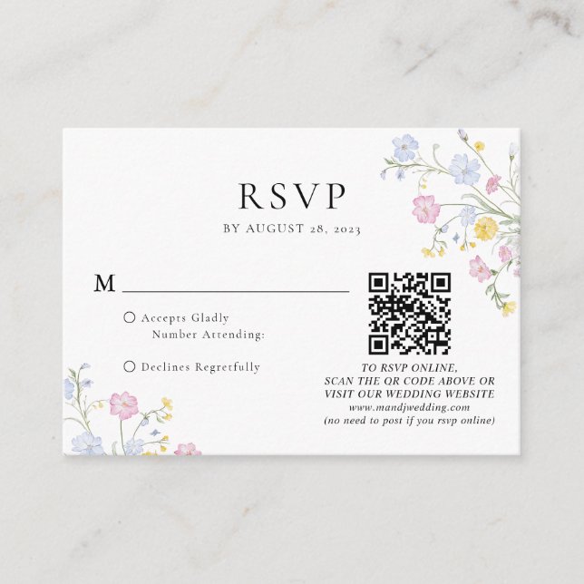 Cartão De Informações Budget Elegant Rococo Floral Crest Wedding QR Code (Frente)