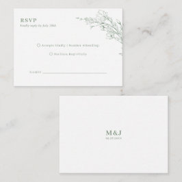 Cartão De Informações BUDGET Elegant Sage Green Floral Wreath Wedding