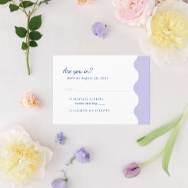 Cartão De Informações BUDGET Lavanda Azul Onda Monogramas RSVP