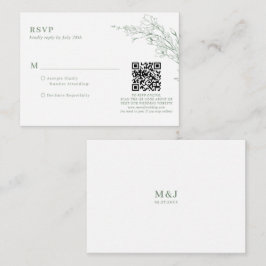 Cartão De Informações BUDGET Sage Verdadeiro Wreath Verde Código QR Casa