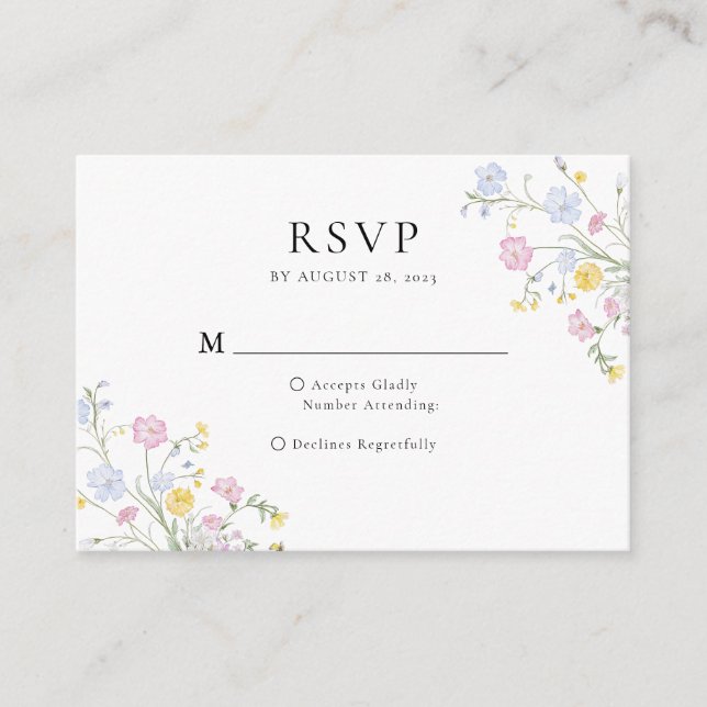 Cartão De Informações Budget Whimsical Rococo Floral Crest Wedding Rsvp (Frente)
