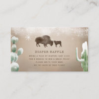 Buffalo Bison Desert Cactos Neve Fralda Raffle