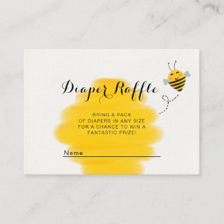 Cartão De Informações Bumble Bee Yellow Chá de fraldas Raffle