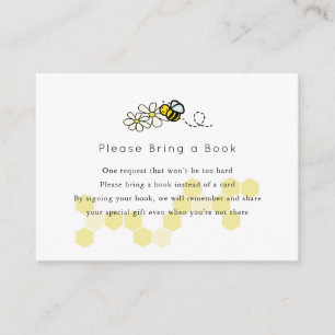 Cartão De Informações Bumble / Honey Bee Daisy White Por Favor Traga um