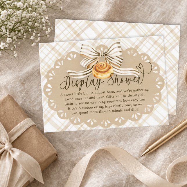 Cartão De Informações Bun in Oven Baby Shower Display Shower Card (Display Shower Insert)