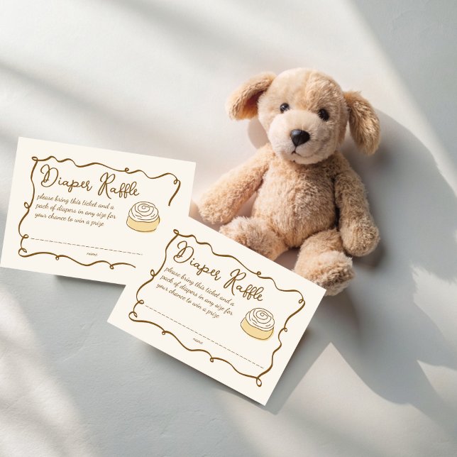 Cartão De Informações Bun in the oven baking baby shower diaper raffle (Bun in the oven baking baby shower diaper raffle enclosure cards baking baby shower raffle tickets)