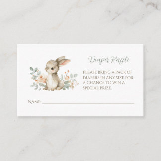 Cartão De Informações Bunny Baby Shower Diaper Raffle Cards Inserts