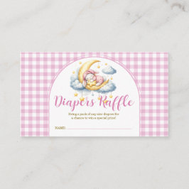 Cartão De Informações Bunny Pink Boy Girl Baby Shower Diapers Raffle