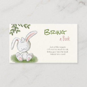 Cartão De Informações Bunny Rabbit Greenery Gênero Neutro Traga um Livro