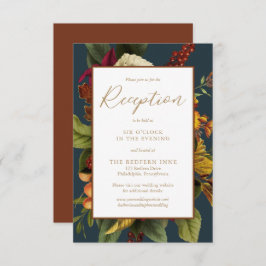 Cartão De Informações Buquê Floral Rustic Elegance Recepção de casamento