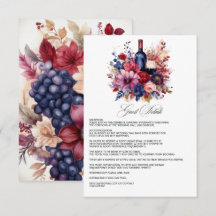 Burgundy, Navy e Blush Detalhes dos Convidados par