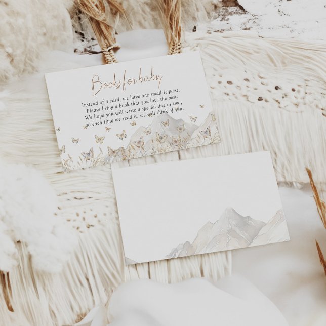 Cartão De Informações Butterfly Boho Wildflower Chá de fraldas Book Soli (Criador carregado)