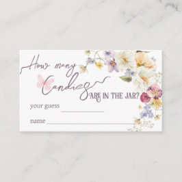 Cartão De Informações Caça de Chá de fraldas roxo de flor selvagem