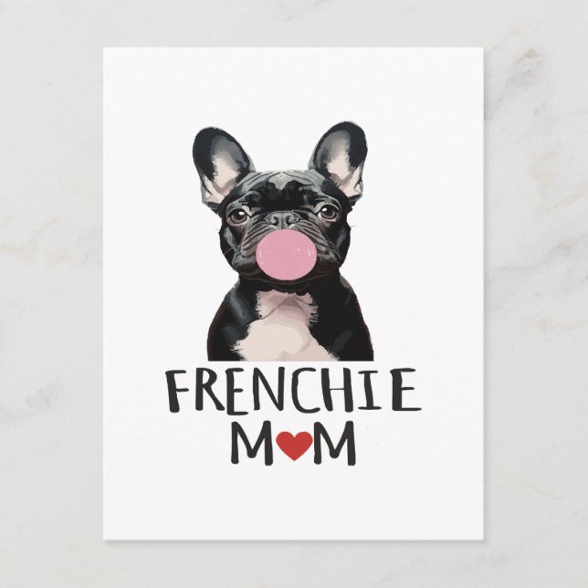 Cartão De Informações Cachorro francês fofo (Frente)