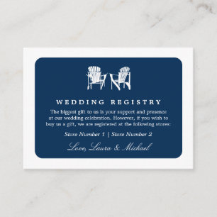 Cartão De Informações Cadeiras Adirondack Registro de Casamento Presen