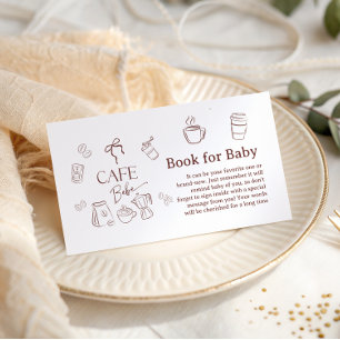 Cartão De Informações Café Bebe Brewing Livro para Chá de Bebê