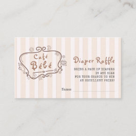 Cartão De Informações Café Bébé francês Moderno Gênero Chá de fraldas ne