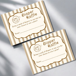 Cartão De Informações Cafe Bebe French Coffee Diaper Raffle Baby Shower