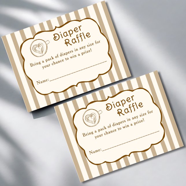 Cartão De Informações Cafe Bebe French Coffee Diaper Raffle Baby Shower (Criador carregado)