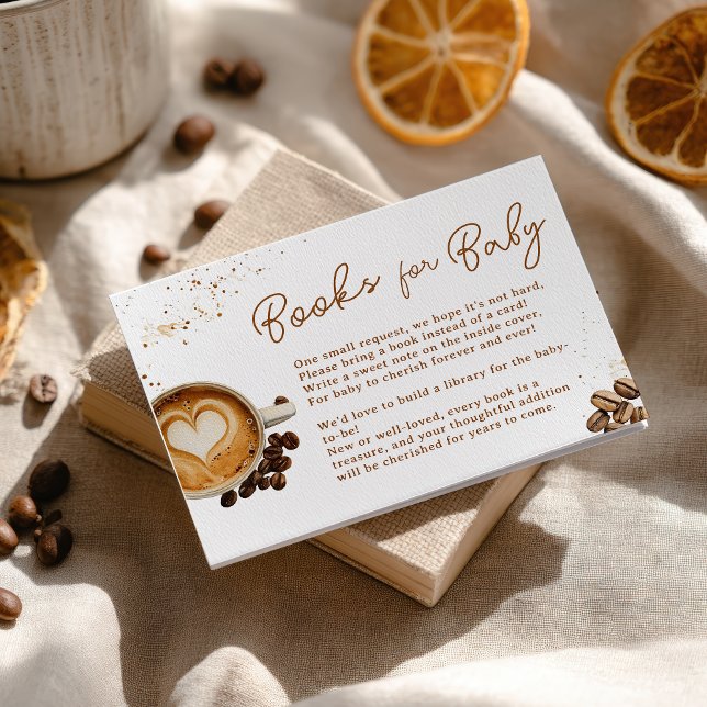 Cartão De Informações Café da Criação Moderna Prezados Livros para Bebê (Modern Brewing Coffee Themed Books for Baby Enclosure Card)