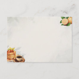 Cartão De Informações Café da manhã na placa básica de recebimento de Va