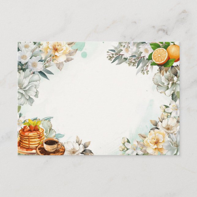 Cartão De Informações Café da manhã na placa de recebimento do Vazio da  (Frente)