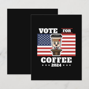 Cartão De Informações Café para presidente, vote no café