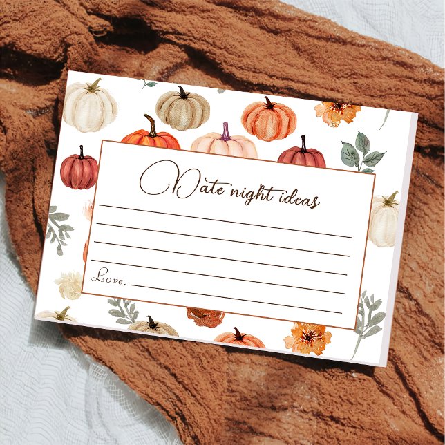 Cartão De Informações Cair Pumpkin Wildflower Patterno Card (Criador carregado)