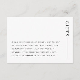 Cartão De Informações Caixa de Desejos para Presente de Noivado Minimali