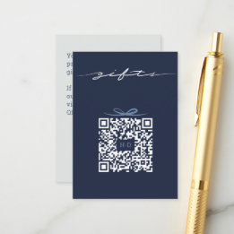 Cartão De Informações Caixa de Presente & Código QR de Laço | Registro d