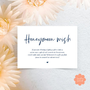 Cartão De Informações Caixa do Fundo de Desejo Honeymoon de Casamento