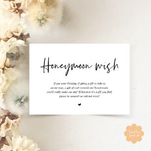 Cartão De Informações Caixa do Fundo de Desejo Honeymoon de Casamento