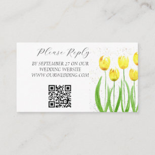 Cartão De Informações Calçado Amarelo Flores De Aquarela Casamento Flora