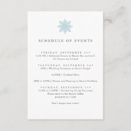 CARTÃO DE INFORMAÇÕES CALENDÁRIO DE CASAMENTO DE NEVE AZUL LUMINOSO