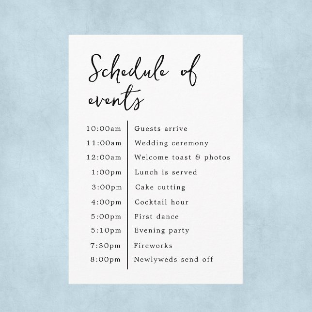 Cartão De Informações Calendário De Casamento Elegante Clássico De Acont (Classic Elegant Wedding Schedule Of Events Enclosure Card
)