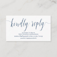 Caligrafia de casamento, Marinho Azul, RSVP de Jan