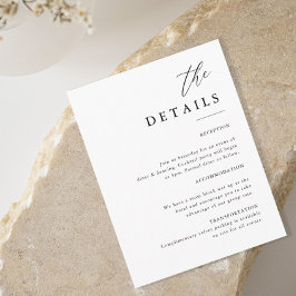 Cartão De Informações Caligrafia Elegante Casando Os Detalhes