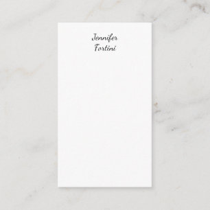 Cartão De Informações Caligrafia Elegante Preto e Branco Simples