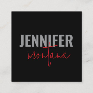 Cartão De Informações Caligrafia Elegante Simples Adicionar Nome Próprio