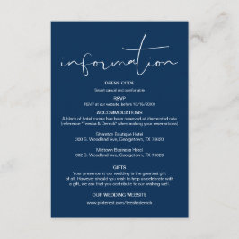 Cartão De Informações Caligrafia Moderna, Detalhes do Casamento, Informa