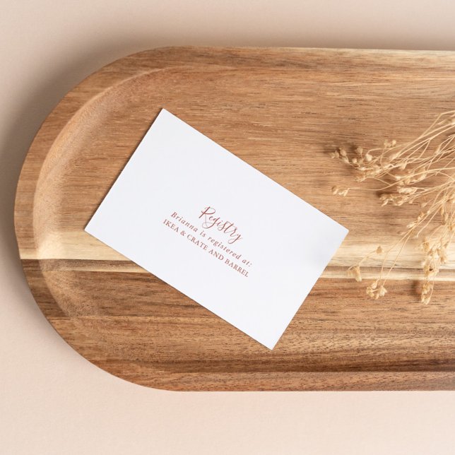 Cartão De Informações Calliografia Graceful Wedding Gift Registry (Criador carregado)